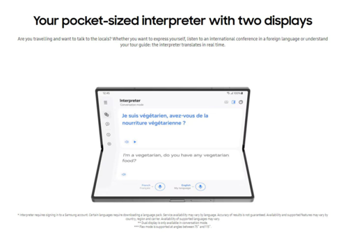 Galaxy Z Fold 6 tolk (afbeelding via Samsung)