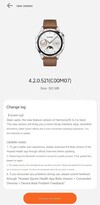 De change log voor beta update 4.2.0.521(C00M07) voor de Huawei Watch GT 4. (Afbeeldingsbron: IT Home via Google Translate)