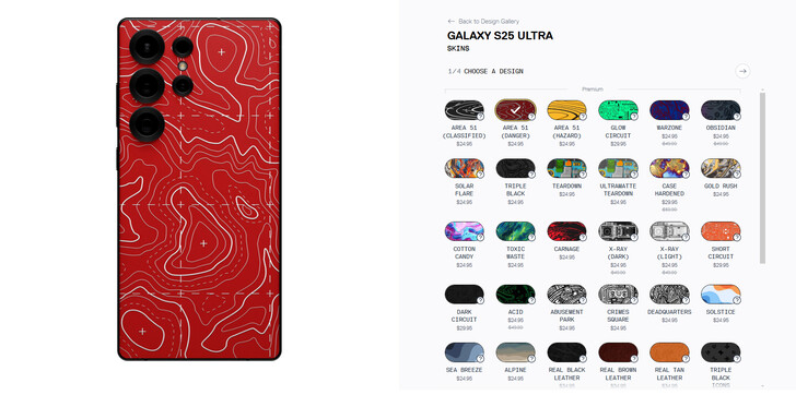 Galaxy S25 Ultra Dbrand skins (Afbeelding bron: Dbrand)