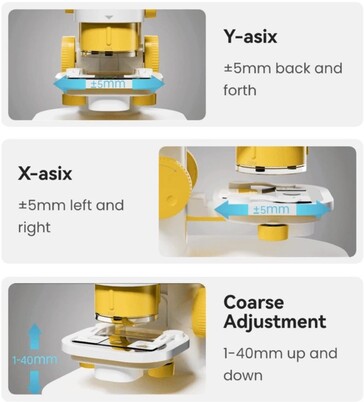 De Darwin MX Pro heeft 3-assige aanpassing van de microscooptafel voor het eenvoudig centreren van onderwerpen. (Afbeeldingsbron: BeaverLab op Kickstarter)