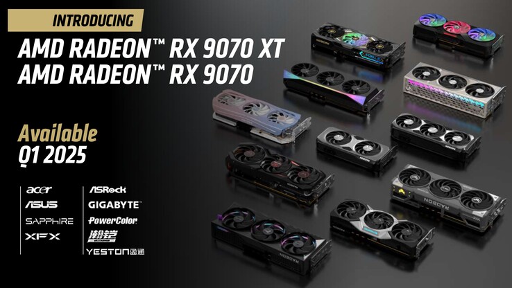 AMD Radeon RX 9070 XT en RX 9070 zullen verkrijgbaar zijn bij verschillende AiB's (Afbeelding Bron: AMD)