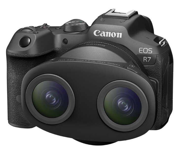 De Canon EOS R7 spiegelloze camera is het enige compatibele model voor de Dual Fisheye lens. (Bron: Canon)