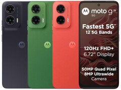 De Moto G35 5G is verkrijgbaar in de kleuren Leaf Green, Midnight Black en Guava Red (Afbeelding bron: Motorola)