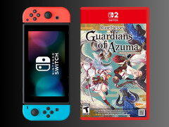 Rune Factory Guardians of Azuma Switch 2 Edition naast Switch-console (Afbeelding bron: Best Buy met bewerking)