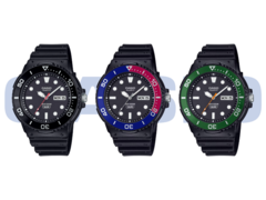 Van links naar rechts: de Casio MRW230H-1E1V, MRW230H-1E2V en MRW230H-1E3V. (Afbeeldingsbron: Casio)