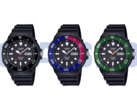 Van links naar rechts: de Casio MRW230H-1E1V, MRW230H-1E2V en MRW230H-1E3V. (Afbeeldingsbron: Casio)