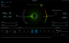 Beginscherm van het Control Center