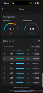 Trainingseffect en KM-overzicht