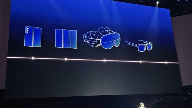 Samsung plaagde ook een multi-vouwbare (tri-vouw) en mixed/augmented reality-bril op het Galaxy Unpacked-evenement. (Afbeeldingsbron: @TechKard)