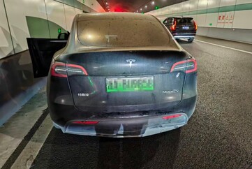 Tesla Model Y schade. (Afbeeldingsbron: @Tslachan)