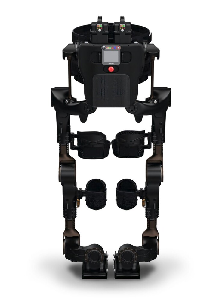 Het XoMotion exoskelet biedt gebruikers de mogelijkheid om te bewegen tijdens revalidatie zonder externe ondersteuning van fysiotherapeuten. (Afbeeldingsbron: Human in Motion Robotics)