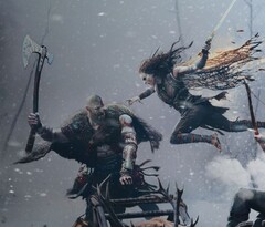 Kratos weert een rouwende, woedende Freya af in God of War Ragnarok. (Afbeelding bron: PlayStation)