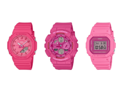 Van links naar rechts - Casio G-Shock GMA-P2100PP-4A, GMA-S140PP-4A en GMD-S5610PP-4. (Afbeeldingsbron: G-Central)