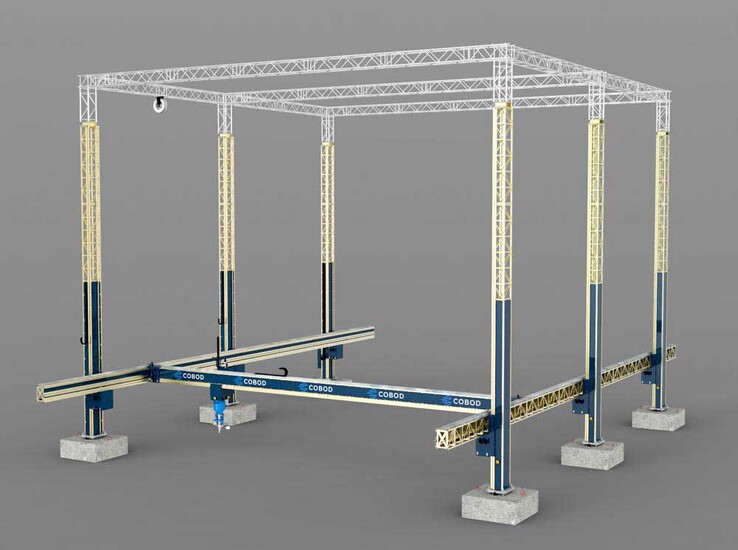 De BOD TOWNHOME 3D-printer, ideaal voor twee-onder-een-kapwoningen met drie verdiepingen (Bron: nidus3D)