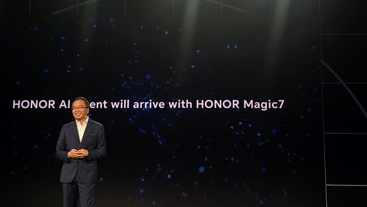 Honor CEO George Zhao introduceert de nieuwste AI Agent van het merk. (Bron: Digital Chat Station via Weibo)