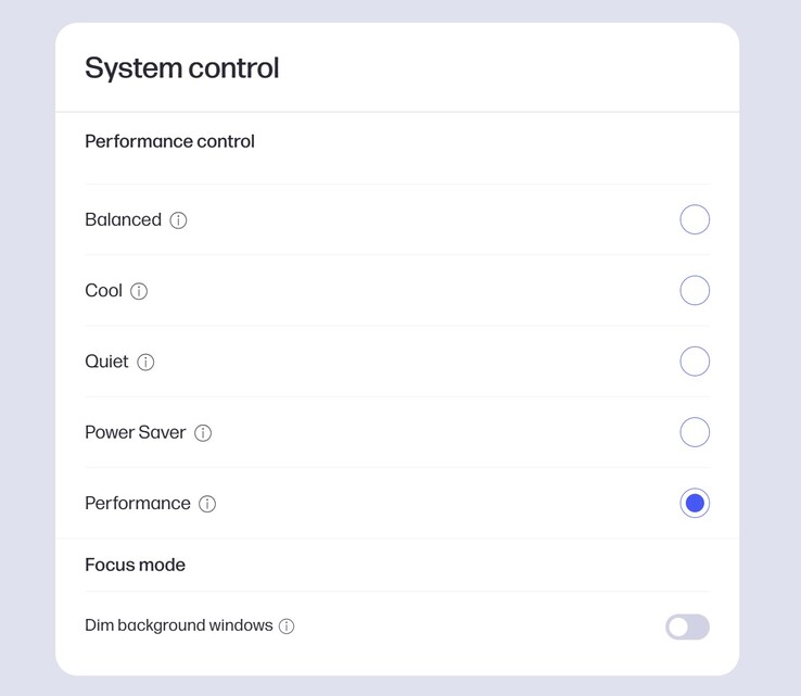 Verschillende prestatiemodi op de HP OmniStudio X