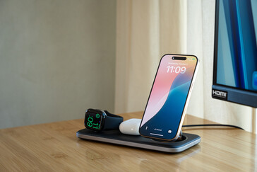 Met het Satechi Trio Wireless Charging Pad kunt u tot 3 apparaten tegelijk opladen (Afbeelding bron: Satechi)