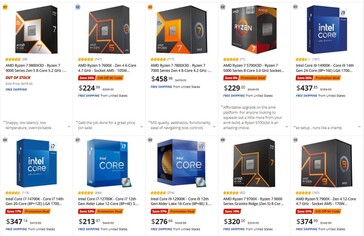 Best verkochte CPU's op Newegg. (Afbeeldingsbron: Newegg)