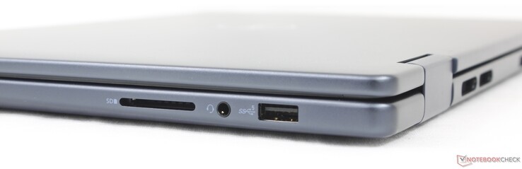 Rechts: SD-lezer, 3,5 mm headset, USB-A 3.2 Gen. 1