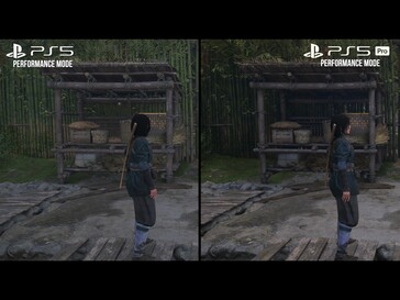 Assassin's Creed Shadows prestatiemodus PS5 Pro vs PS5 vergelijking (bron: screenshot, Digital Foundry YouTube)