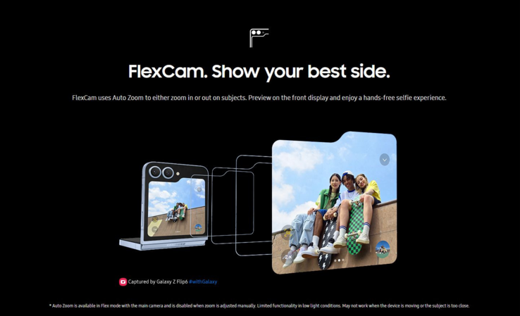 Samsung Galaxy Z Flip 6 FlexiCam (afbeelding via Evan Blass)