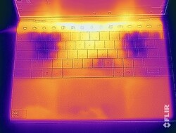 De infraroodafbeelding toont de afmetingen van het touchpad.