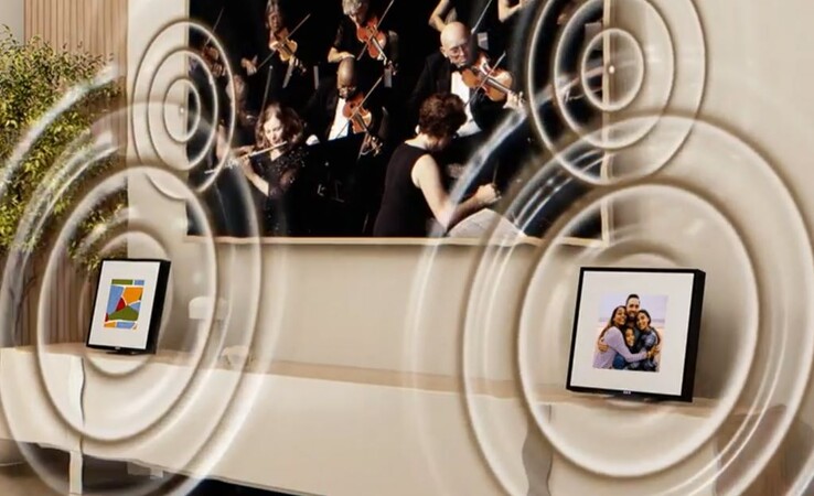Het Music Frame kan worden gebruikt als soundbar of als extra luidsprekers bij Samsung TV's. (Bron: Samsung)