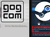 GOG heeft de meest karaktervolle reactie op de nieuwe licentie onthulling van Valve. (Afbeelding bron: Valve / GOG - bewerkt)