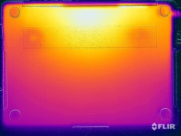 Oppervlaktetemperaturen tijdens de stresstest (onder)