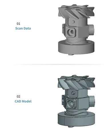 De puntgegevens die door de Simscan-E scanner worden geproduceerd, kunnen worden gebruikt om snel modellen te maken die door 3D-printers kunnen worden afgedrukt. (Afbeeldingsbron: Scantech)