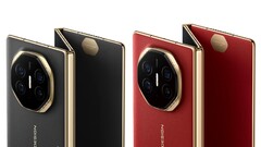 Huawei&#039;s Mate XT, gedetailleerd in donker zwart en &#039;Ruihong&#039; kleuren, zoals getoond op de VMall pagina van het bedrijf. (Afbeeldingsbron: Huawei)