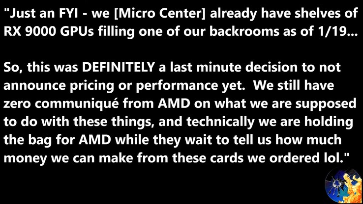 Micro Center heeft naar verluidt de RX 9000 GPU's klaarliggen in de winkelschappen. (Afbeeldingsbron: Moore's Law Is Dead)