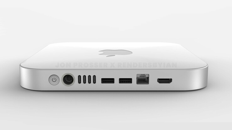 Renderafbeeldingen uit 2021 die het vermeende herontwerp van de Mac mini laten zien. (Afbeeldingsbron: Jon Prosser)