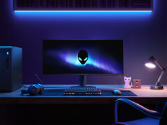 Alienware AW3225DM heeft een gebogen QHD-paneel met een vernieuwingsfrequentie van 180 Hz (Afbeelding bron: Dell)