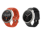 Amazfit Active 2 smartwatch in rood sport siliconen (links) en zwart leer (rechts), geprijsd voor respectievelijk $99,99 en $129,99. (Afbeeldingsbron: Amazfit)