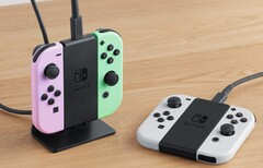 De Joy-Con oplaadstandaard kan verticaal worden gebruikt of plat op tafel worden gelegd. (Afbeeldingsbron: Nintendo)