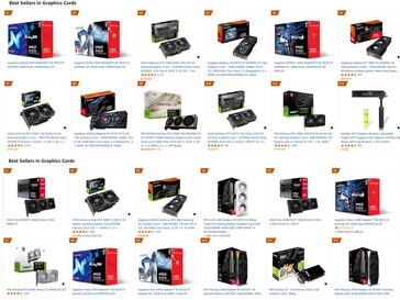 Amazon UK en Duitsland best verkochte GPU's (Afbeeldingsbron: Screenshot, Amazon UK, Amazon Germany)