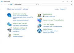 Windows 10 Configuratiescherm (Afbeeldingsbron: Eigen)