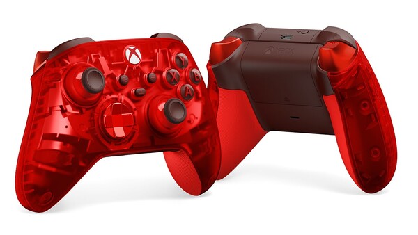 De Xbox Wireless Controller Pulse Cipher Special Edition is aan de buitenkant bedekt met verschillende tinten rood. (Afbeeldingsbron: Xbox)