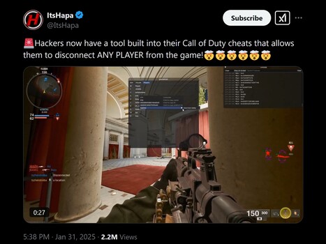 ItsHapa Call of Duty Hacking X post (Afbeeldingsbron: X)