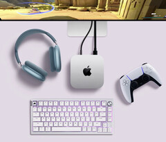 Apple maakt reclame voor de nieuwe Mac mini met de DualSense-controller van Sony. (Afbeeldingsbron: Apple)