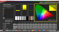 CalMAN ColorChecker (profiel: Vivid, doelkleurruimte: sRGB)