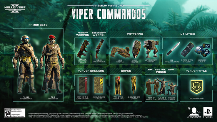 Helldivers 2 De Viper Commando's Warbond (Afbeelding via Arrowhead)