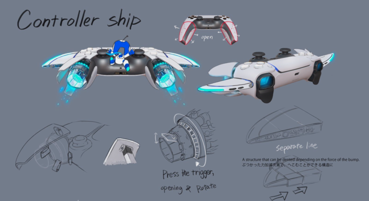 Vroege concepttekeningen voor het 'Dual-Speeder'-ontwerp van Astro Bot. (Afbeeldingsbron: PlayStation Blog)